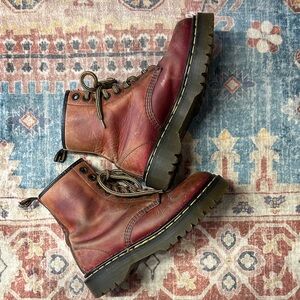 Dr. Martens Burgundy  Leather MADE IN ENGLAND